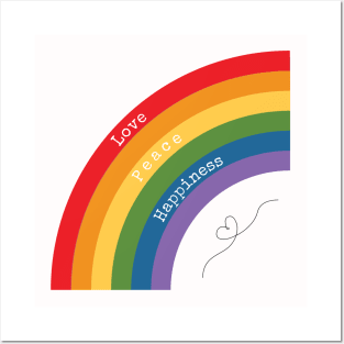 Rainbow - Love, Peace, Happiness Posters and Art